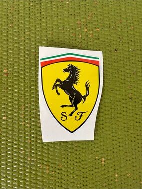 Ferrari Yellow Black Shield Decal with Italian Tricolor